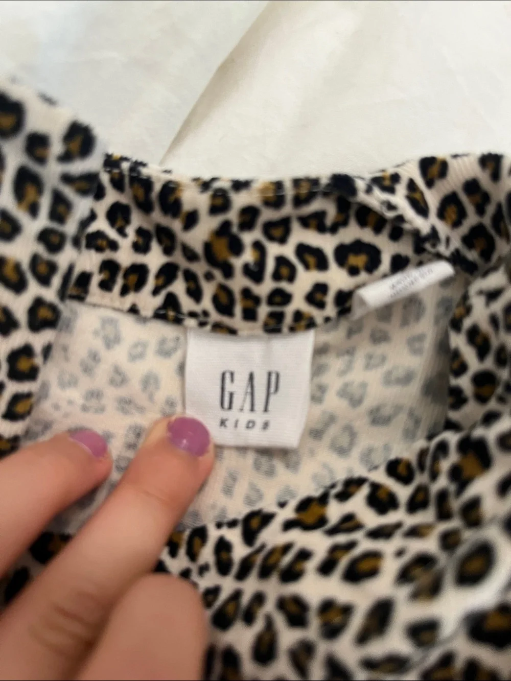 GAP Black and Cream Leopard Print Short Sleeve Dress